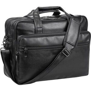 Leather Laptop Bag, 15.6 "/ 17.3 " Messenger Briefcase Handbag For Men